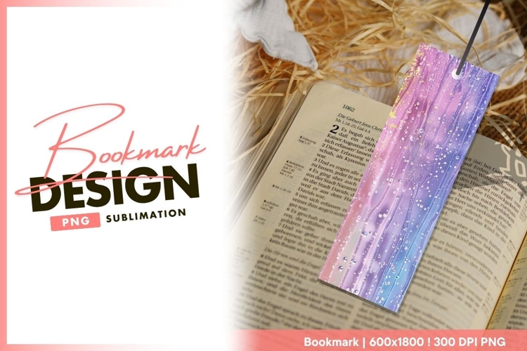 Pastel rainbow glitter drips bookmark png