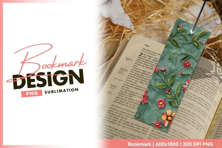 Floral embossed pattern for background or bookmark