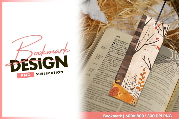 Fall foliage bookmark png design