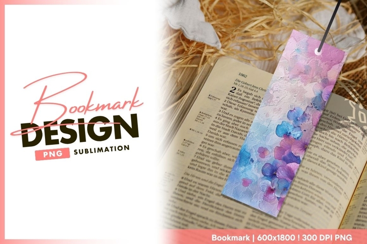 Floral bookmark sublimation design
