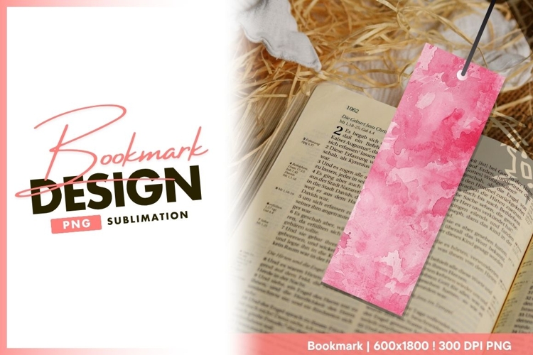 Bible with pink watercolor bookmark design