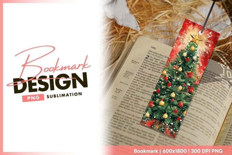 Christmas tree bookmark design