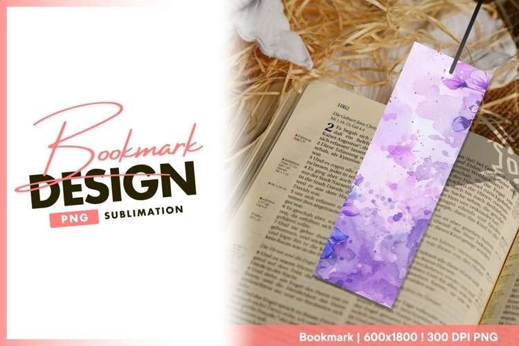 Watercolor bookmark design