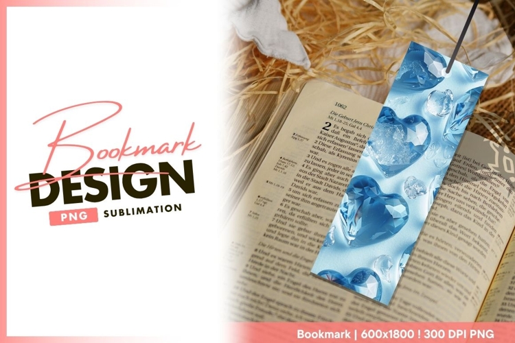 Heart gem bookmark design