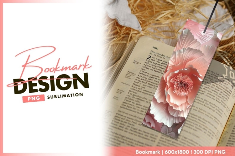Close up of a large pink flower with layered bookmark png