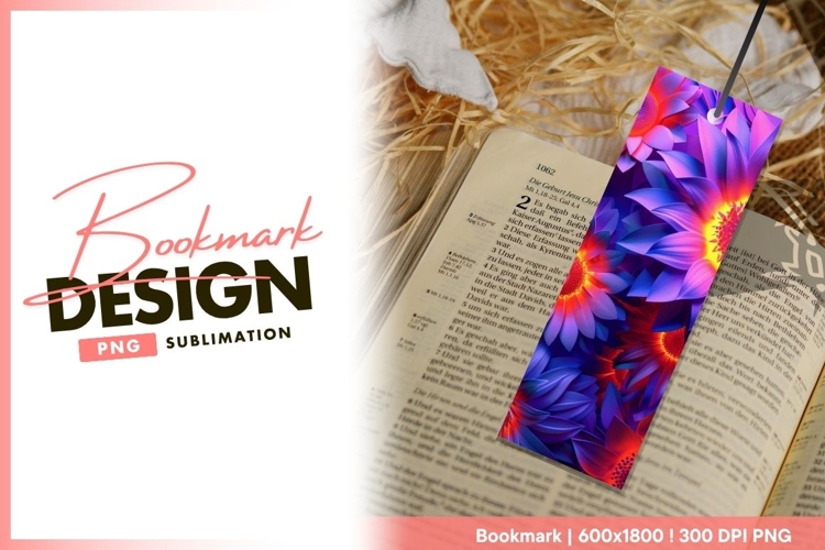 Vibrant Floral Arrangement with Purple Blue bookmark png