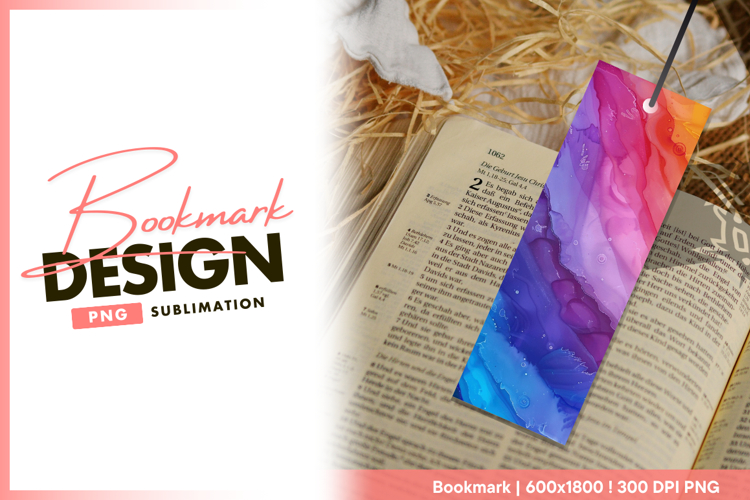 Colorful abstract ink flow for background bookmark png