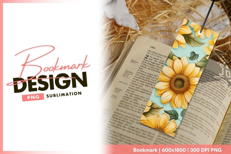 Sunflower Illustration with Yellow Petals bookmark png