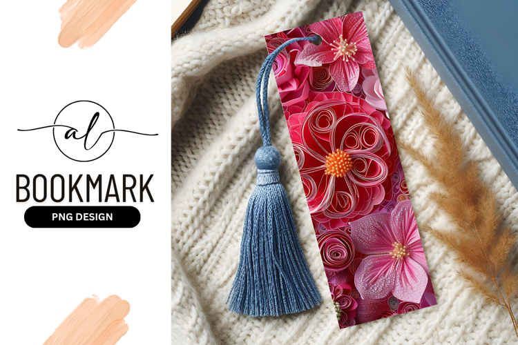 Paper Flowers in Shades of Red and Pink with White Outlines