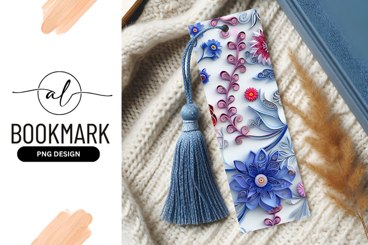 Paper Flowers and Floral Elements in Blue Pink and White