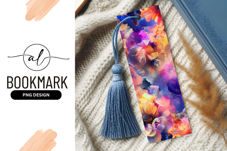 Abstract Floral Composition in Vibrant Colors with Petals