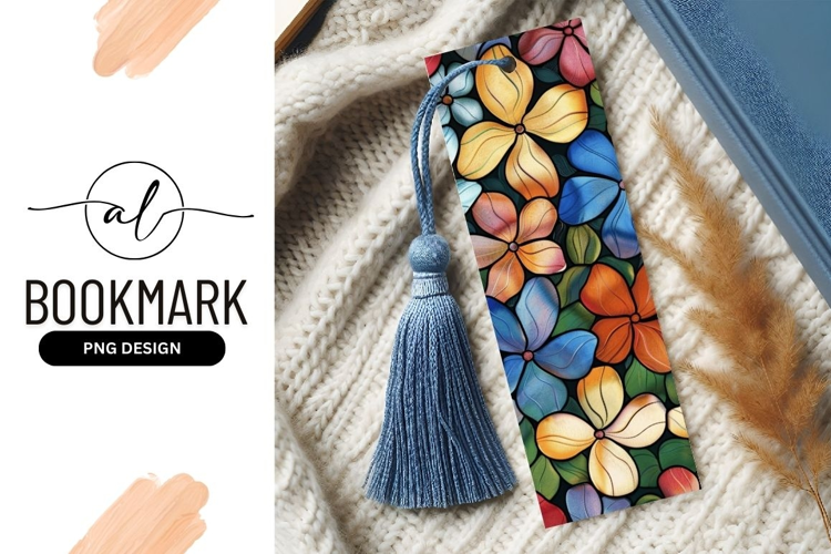 Colorful Floral Illustration with Stained Glass Effect