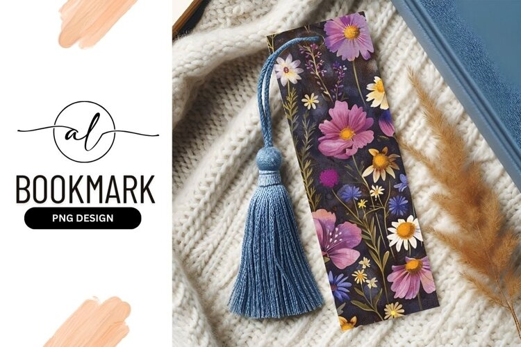 Watercolor floral illustration with purple pink and white example image 1