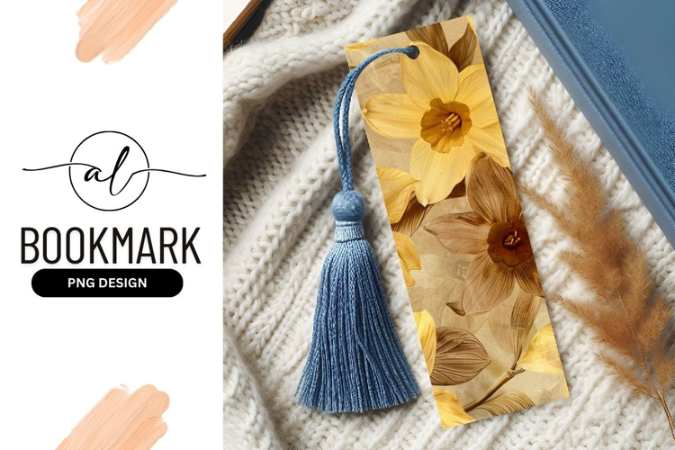 Watercolor Daffodils in Yellow and Brown Floral Pattern