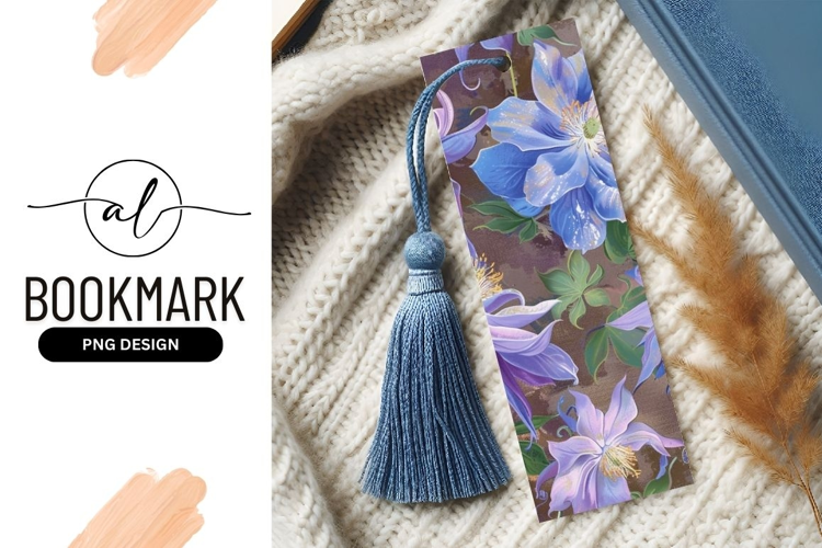 Watercolor floral illustration of blue and purple columbine