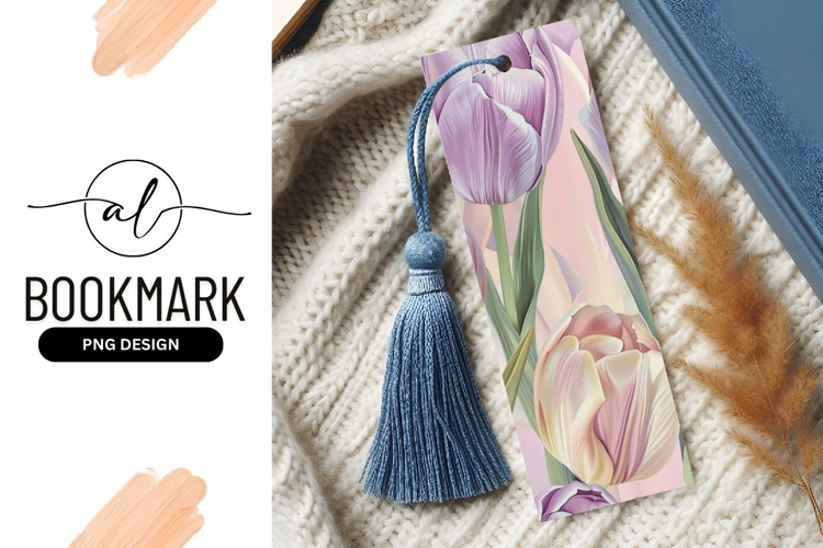 Pastel Tulip Flowers with Green Stems and Leaves