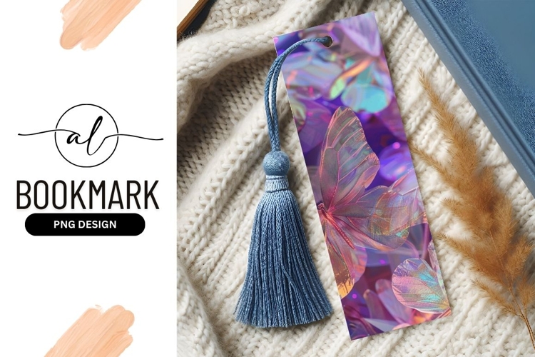 Iridescent Butterfly Wings with Veins in Purple and Pink