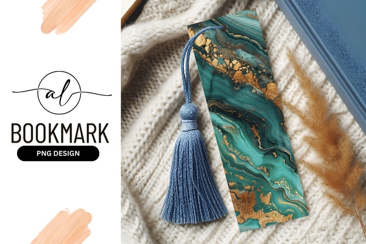 Teal and Gold Swirls Abstract Background Texture image