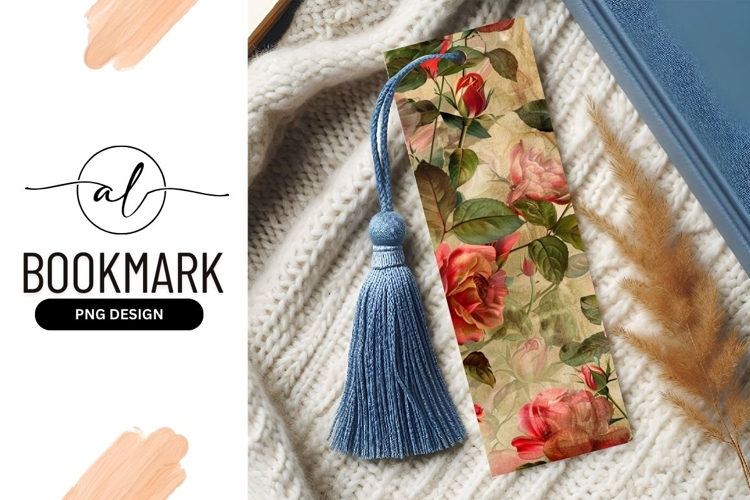 Vintage Rose Illustration with Red and Pink Blossoms