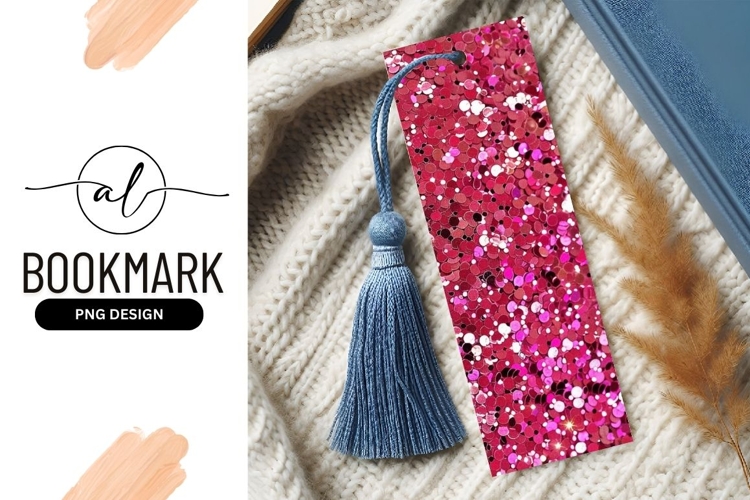 Sparkling pink glitter bookmark