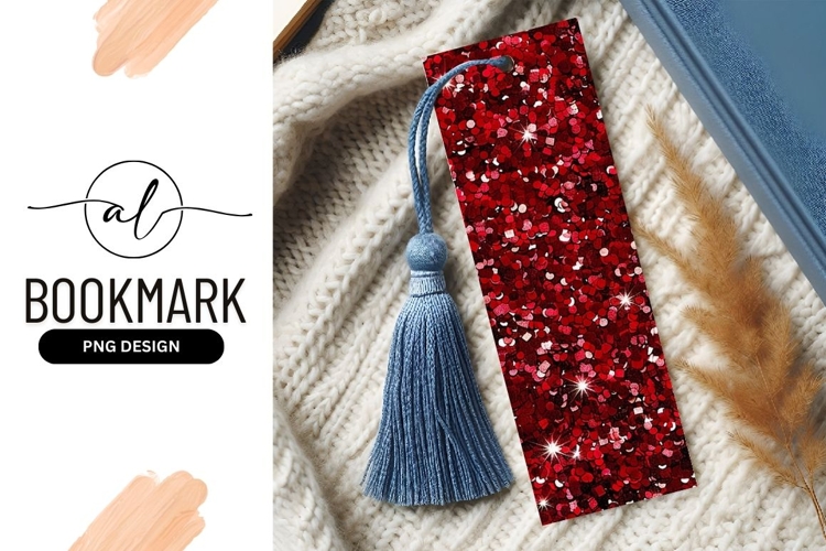 Red sparkle bookmark png design