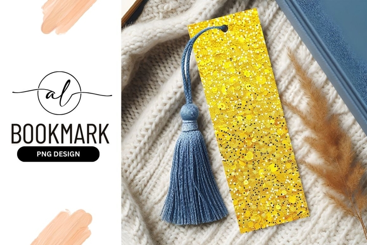 Vibrant yellow polka dot bookmark