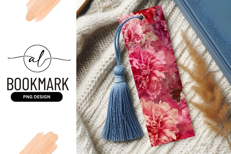 Vibrant floral bookmark png design