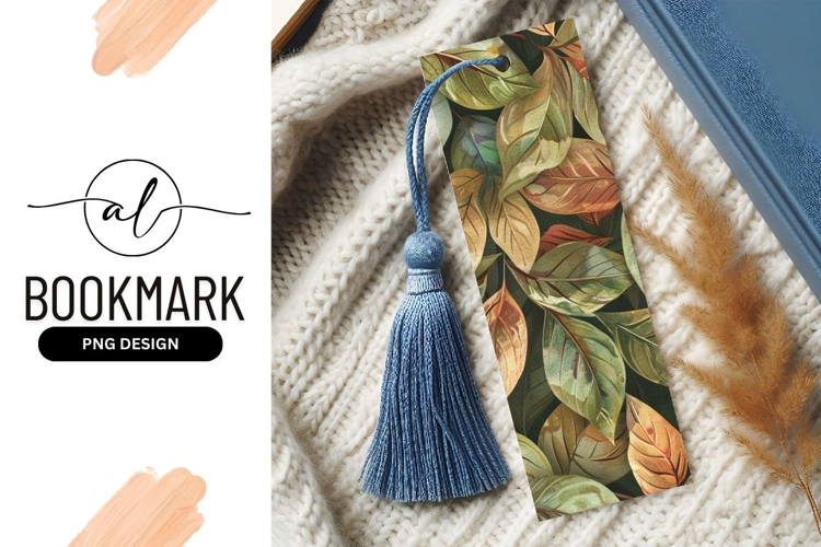 Tropical leaf pattern bookmark