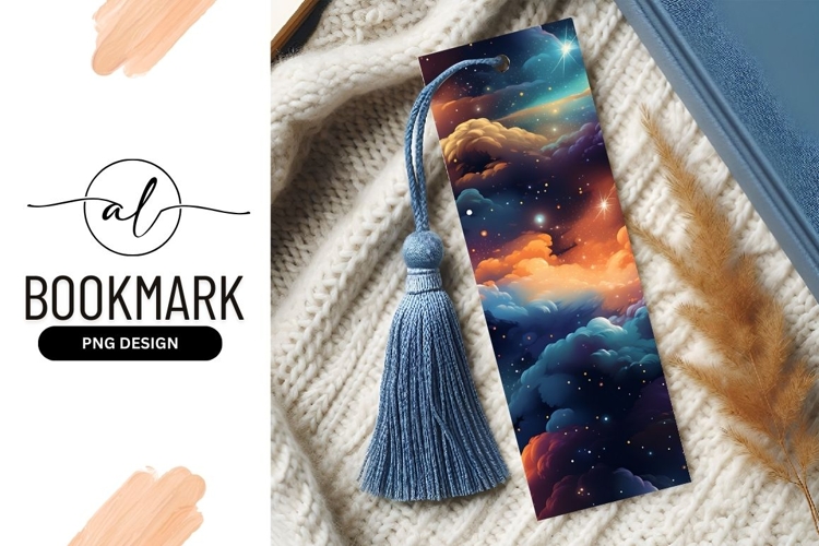 Cosmic Clouds And Stars Bookmark Png Design