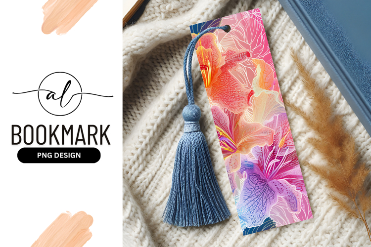 Colorful Floral Illustration with Gradient Petals and White