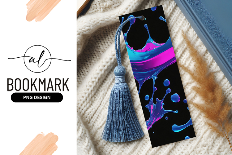 Abstract fluid splash with blue and pink colors