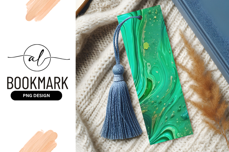 Abstract Fluid Art Green Swirls Background example image 1