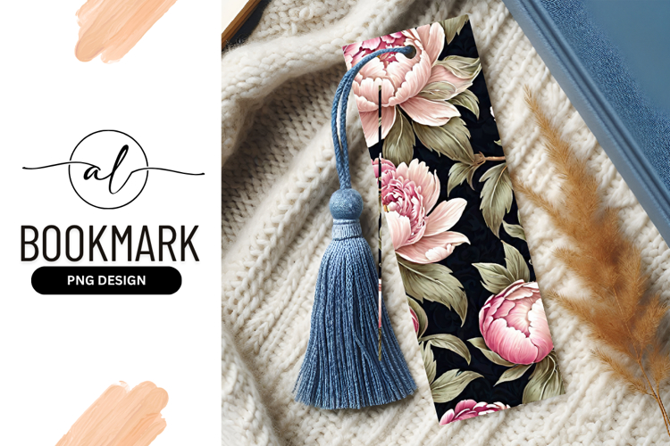 Pink Peonies Bloom On Dark Backdrop Bookmark Png