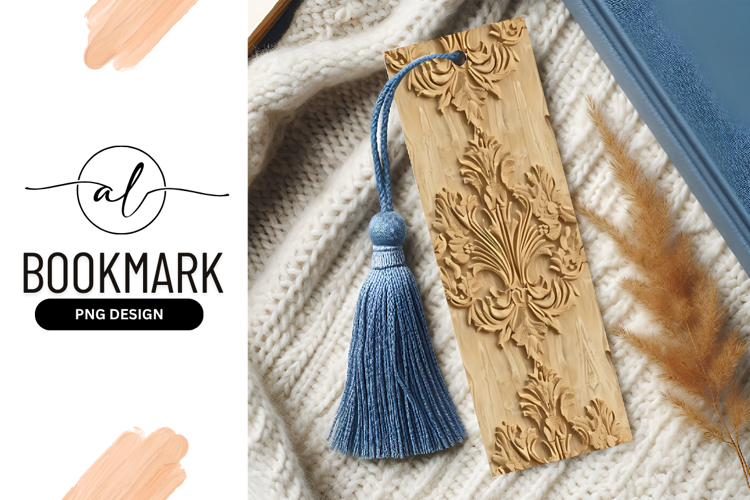 Floral Wood Carving Intricate Design Ornament Bookmark Png
