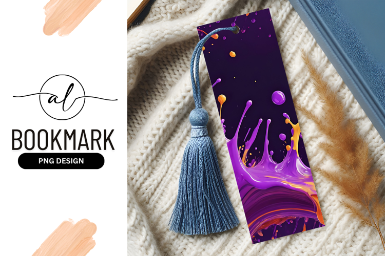 Abstract Purple And Orange Paint Splash Art