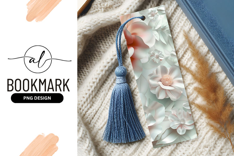 Floral 3 D Illustration of White and Peach Flowers