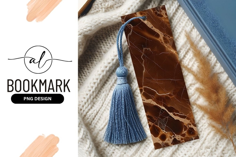 Marble Bookmark With Tassel Cozy Winter Scene