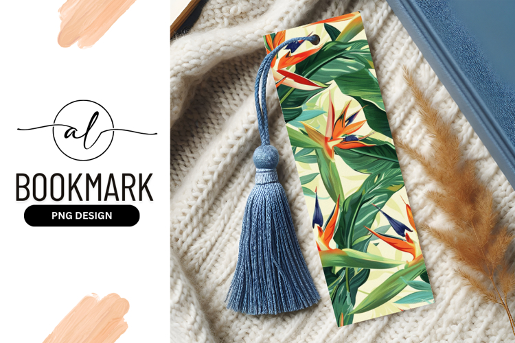 Bird of Paradise Flowers and Leaves Pattern on Cream