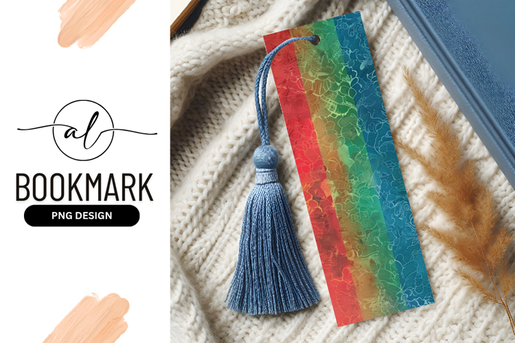 Colorful Vertical Stripes with Floral Outlines and Textured
