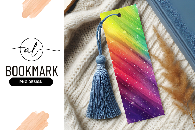 Rainbow Brushstroke Background with Glittering White Dots