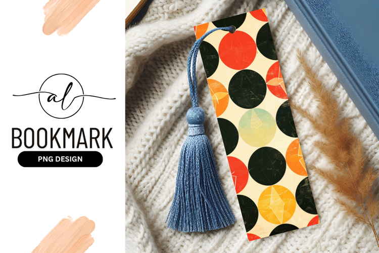 Vertical Pattern of Colorful Circles with Geometric Shapes