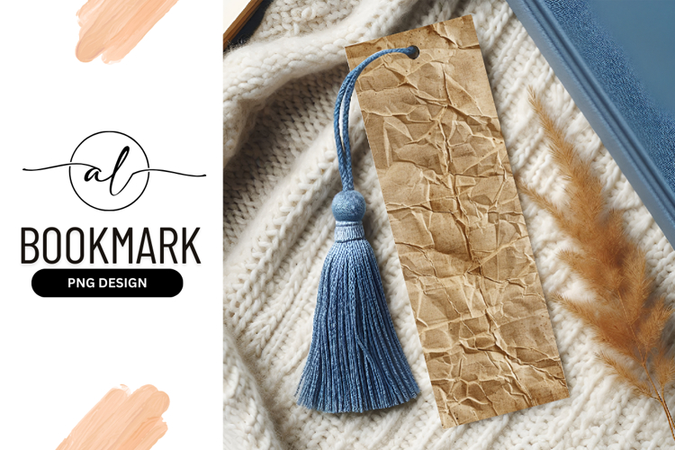 Crumpled Brown Paper Texture Bookmark Png