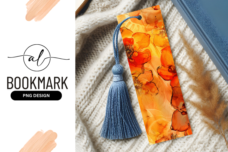 Abstract floral illustration in shades of orange and yellow