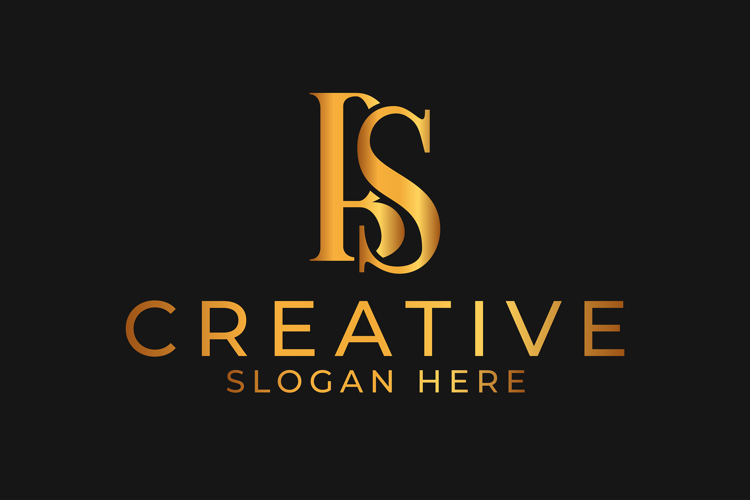 Golden Intertwined BS Monogram Logo