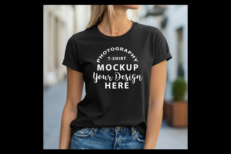 Black Tshirt Mockup Image 12