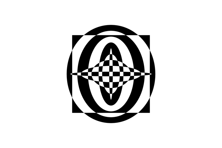 Black abstract retro geometric shapes element clipart