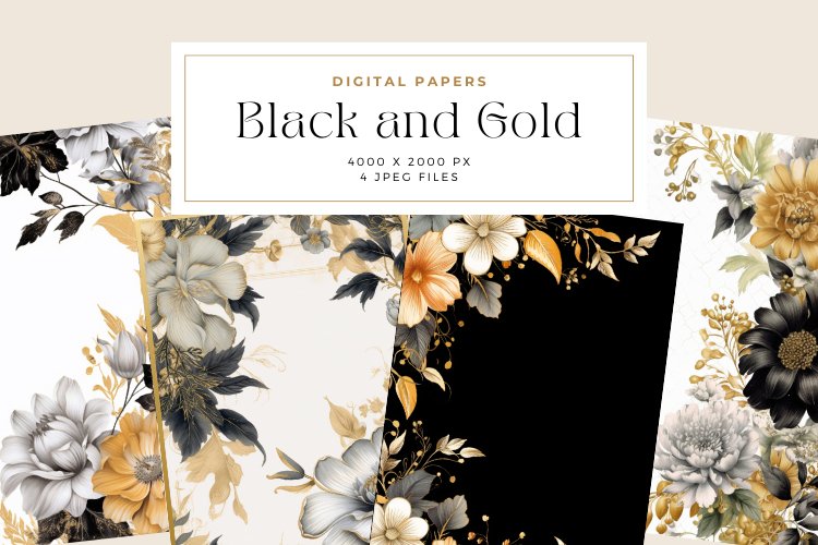 4 Black and Gold Junk Journal Page example image 1