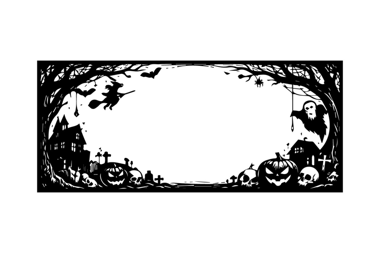 Black and White Halloween Rectangular Frame Design
