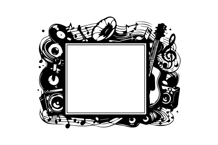 Black and White Music Square Frame Design