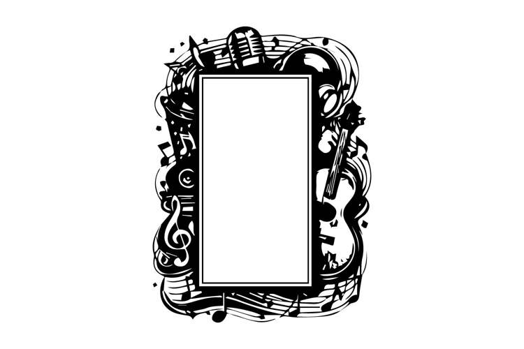 Black and White Music Vertical Frame Design